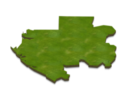 Ilustración de mapa 3D de Gabón png