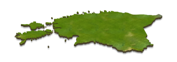 3D map illustration of Estonia png
