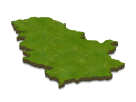 Ilustración de mapa 3D de Serbia png