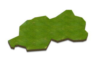 3D map illustration of Rwanda png