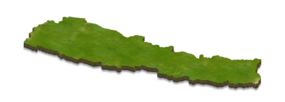 3D map illustration of Nepal png