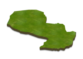 3D map illustration of Paraguay png