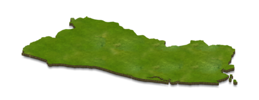 3D map illustration of El Salvador png