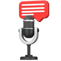 3D Rendering of Podcast Illustration. Broadcasting Concept. png