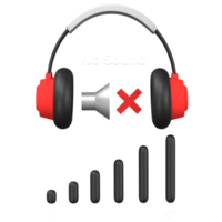 3D Rendering of No sound or Mute Icon Illustration, Broadcasting Concept. png