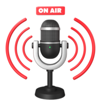 3D Rendering of On Air Podcast Illustration, Broadcasting Concept. png