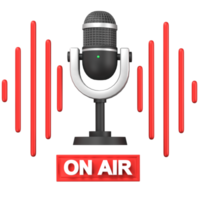 3D Rendering of On Air Podcast Illustration, Broadcasting Concept. png