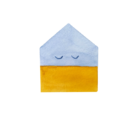 Watercolor blue yellow ukraine house png