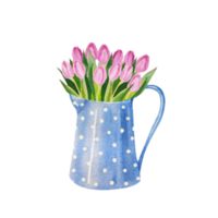 fleurs de tulipes roses printemps aquarelle png