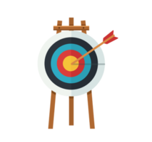 Archery target. Goal achieve concept png