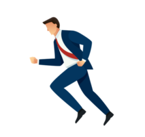 silhouette illustration of a businessman running png