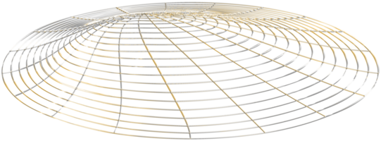 abstrakt 3d tolkning av guld sfär med kaotisk strukturera. trogen form. sci-fi bakgrund med trådmodell och klot png