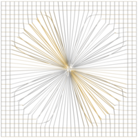 astratto 3d interpretazione di oro sfera con caotico struttura. futuristico forma. fantascienza sfondo con wireframe e globo png