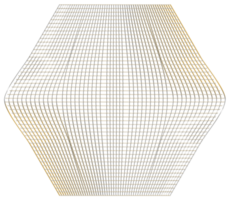 abstrakt 3d tolkning av guld sfär med kaotisk strukturera. trogen form. sci-fi bakgrund med trådmodell och klot png