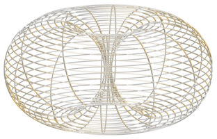 abstrakt 3d tolkning av guld sfär med kaotisk strukturera. trogen form. sci-fi bakgrund med trådmodell och klot png