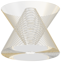 renderização 3d abstrata da esfera de ouro com estrutura caótica. forma futurista. fundo de ficção científica com wireframe e globo png