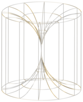representación 3d abstracta de esfera dorada con estructura caótica. forma futurista. fondo de ciencia ficción con estructura metálica y globo png