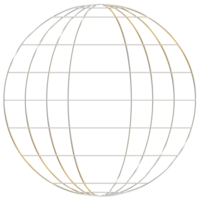 Abstract 3d rendering of gold sphere with chaotic structure. Futuristic shape. Sci-fi background with wireframe and globe png