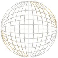 Abstract 3d rendering of gold sphere with chaotic structure. Futuristic shape. Sci-fi background with wireframe and globe png