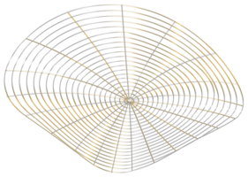 abstrakt 3d tolkning av guld sfär med kaotisk strukturera. trogen form. sci-fi bakgrund med trådmodell och klot png