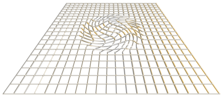 abstrakt 3d tolkning av guld sfär med kaotisk strukturera. trogen form. sci-fi bakgrund med trådmodell och klot png