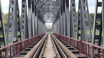 Panorama of the bridge over the river photo