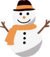 doodle desenho à mão livre de um boneco de neve. conceito de festival de natal. png