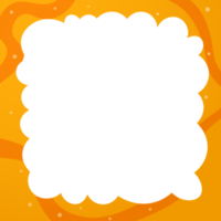 desenho animado e tema infantil moldura quadrada abstrata laranja brilhante png