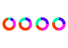 objet de cercle coloré en quatre étapes pour le modèle d'infographie. png