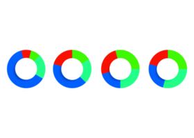 objet de cercle coloré en quatre étapes pour le modèle d'infographie. png