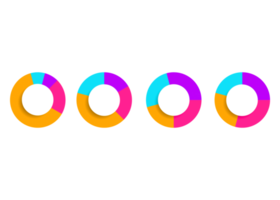 objeto de círculo colorido de quatro etapas para modelo infográfico. png