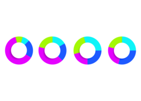 objeto de círculo colorido de quatro etapas para modelo infográfico. png