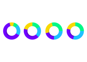 objeto de círculo colorido de quatro etapas para modelo infográfico. png