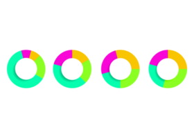 objet de cercle coloré en quatre étapes pour le modèle d'infographie. png