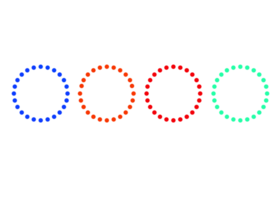 objet de cercle coloré en cinq étapes pour le modèle d'infographie. png