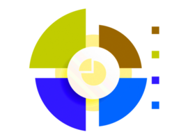 Four steps colorful circle object for infographic template. png