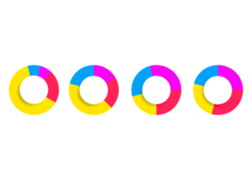 objet de cercle coloré en quatre étapes pour le modèle d'infographie. png