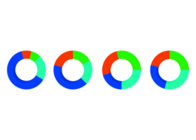 objeto de círculo colorido de cuatro pasos para plantilla infográfica. png