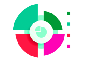 Four steps colorful circle object for infographic template. png