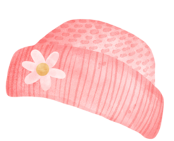 söt jul vinter- rosa mössa hatt vattenfärg hand dra illustration png