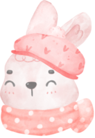 linda navidad invierno rosa gorro acuarela mano dibujar ilustración png