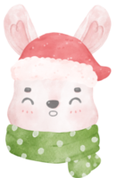 söt jul vinter- rosa mössa hatt vattenfärg hand dra illustration png