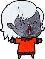 cute cartoon happy vampire girl vector