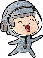 happy cartoon astronaut vector