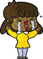 cartoon woman in tears vector