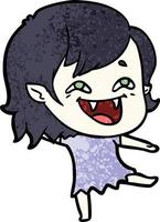 cartoon laughing vampire girl vector