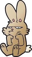 cartoon grumpy rabbit vector