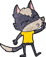 cartoon wolf whistling vector