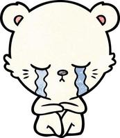 crying cartoon polarbear vector