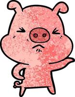 cartoon angry pig vector